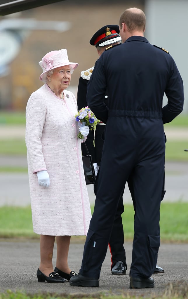 Prince William at Air Base With Queen Elizabeth II