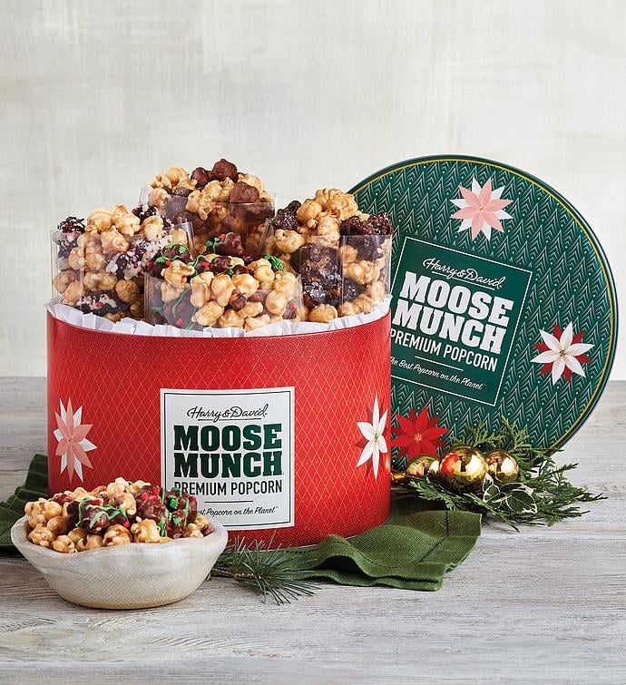 Moose Munch Premium Popcorn Holiday Tin