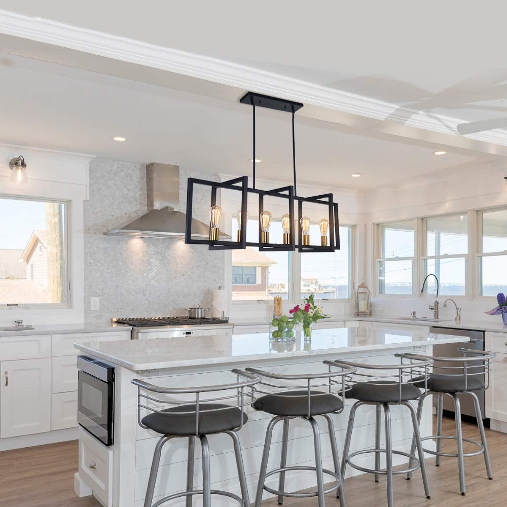 modern lighting over kitchen island