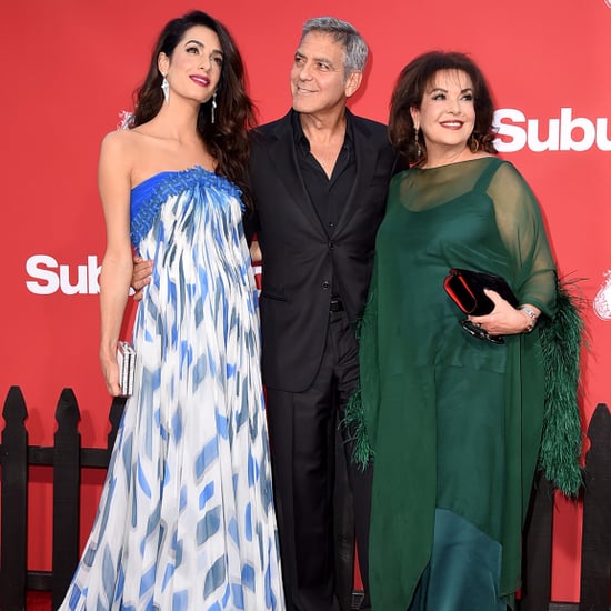 George and Amal Clooney With Amal's Mom on Red Carpet