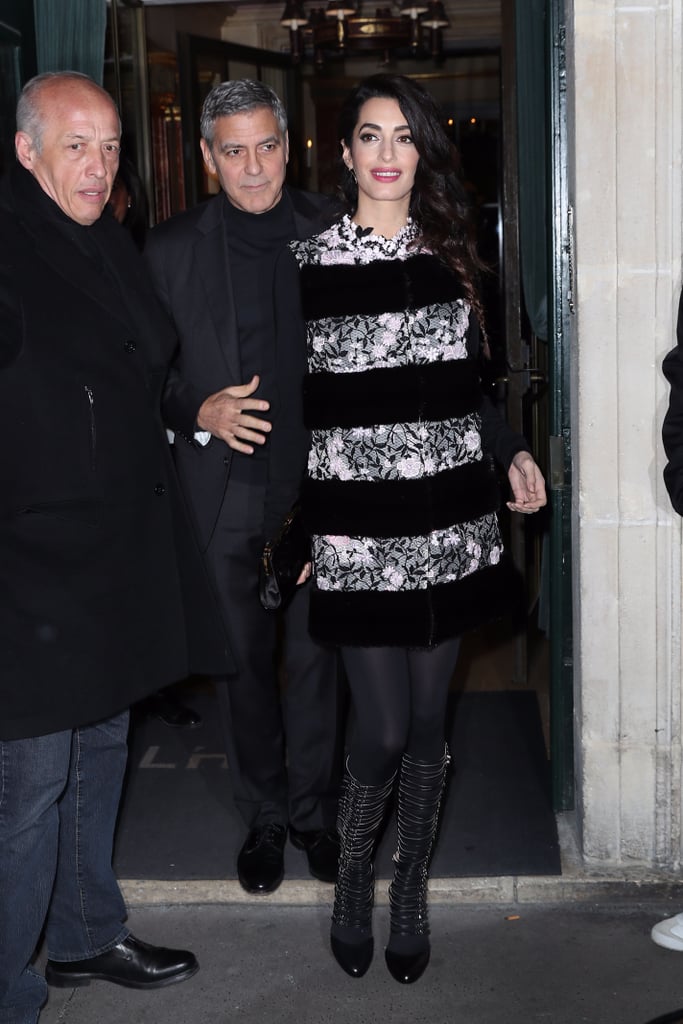 Amal Clooney Giambattista Valli Dress in Paris Feb. 2017