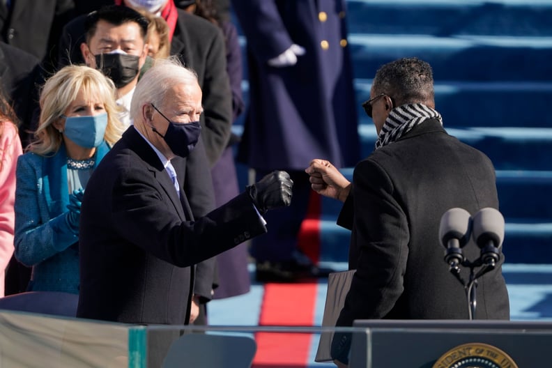 Joe Biden and Rev. Silvester Beaman Fist-Bumping