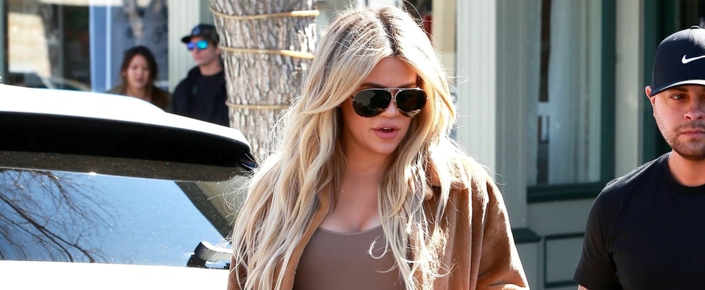Khloe Kardashian Wearing a Bodycon Dress Pregnant