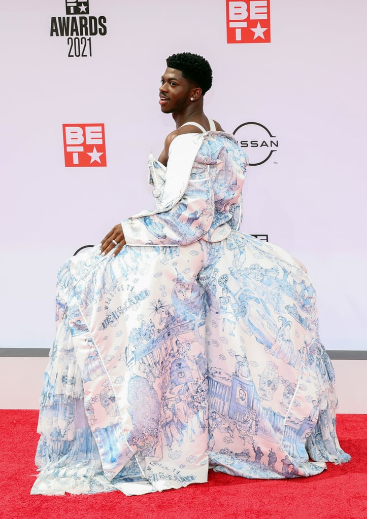 Lil Nas X Changes From a Dress to Pantsuit at the BET Awards