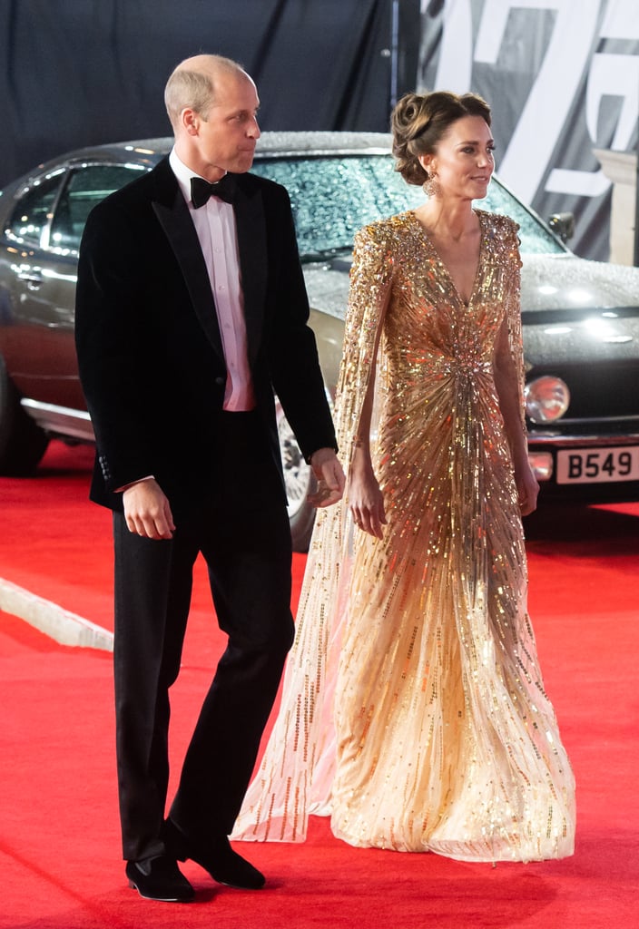 Kate Middleton's Gold Gown at the No Time to Die Premiere | POPSUGAR ...