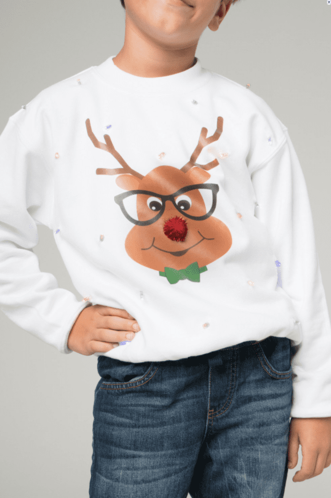 Kid-Friendly Light-Up Reindeer Sweater