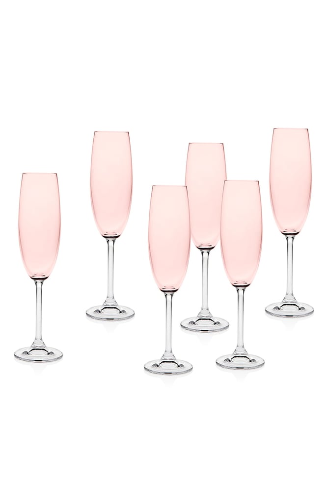 Godinger Meridian Blush Set of 6 Fluted Glasses