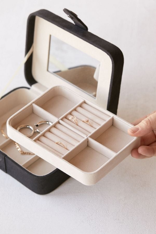 A Travel Jewelry Case: Mele & Co. Giana Flocked Travel Jewelry Box