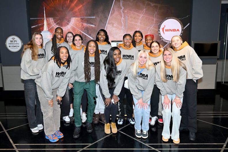 2025 WNBA draftees light the Empire State Building.