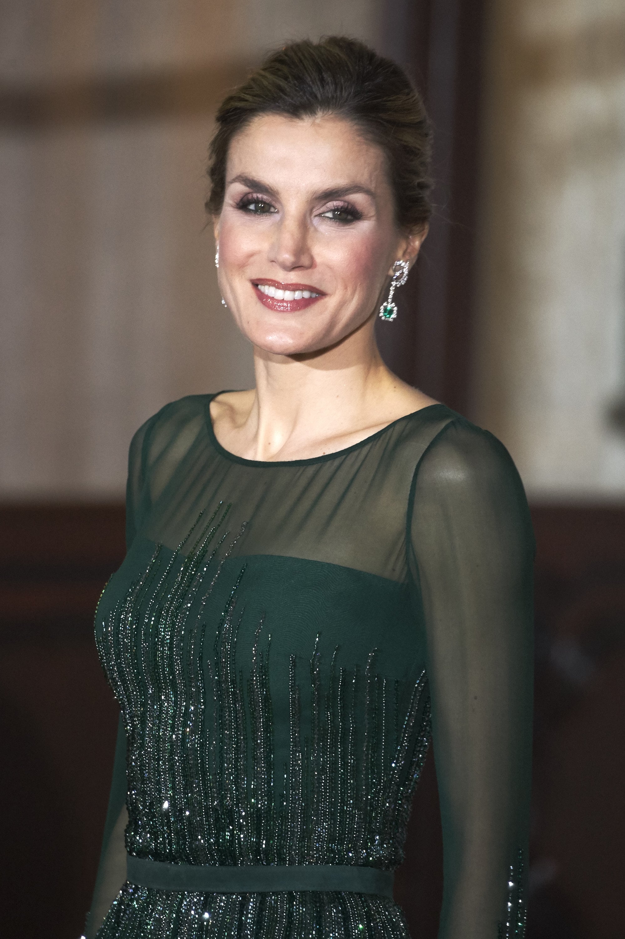 Queen Letizia's Green Sparkly Dress November 2016 | PS Latina