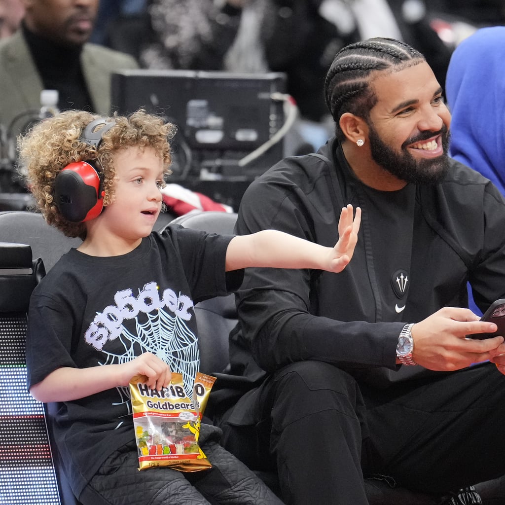 See New Photos of Drake and Son Adonis Bonding at an NBA Game