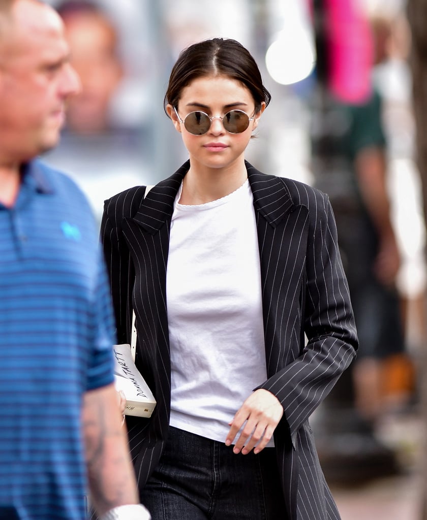 Selena Gomez Wearing Black Tod's Loafers