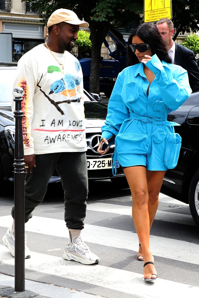 Kim Kardashian and Kanye West at Paris Fashion Week 2018