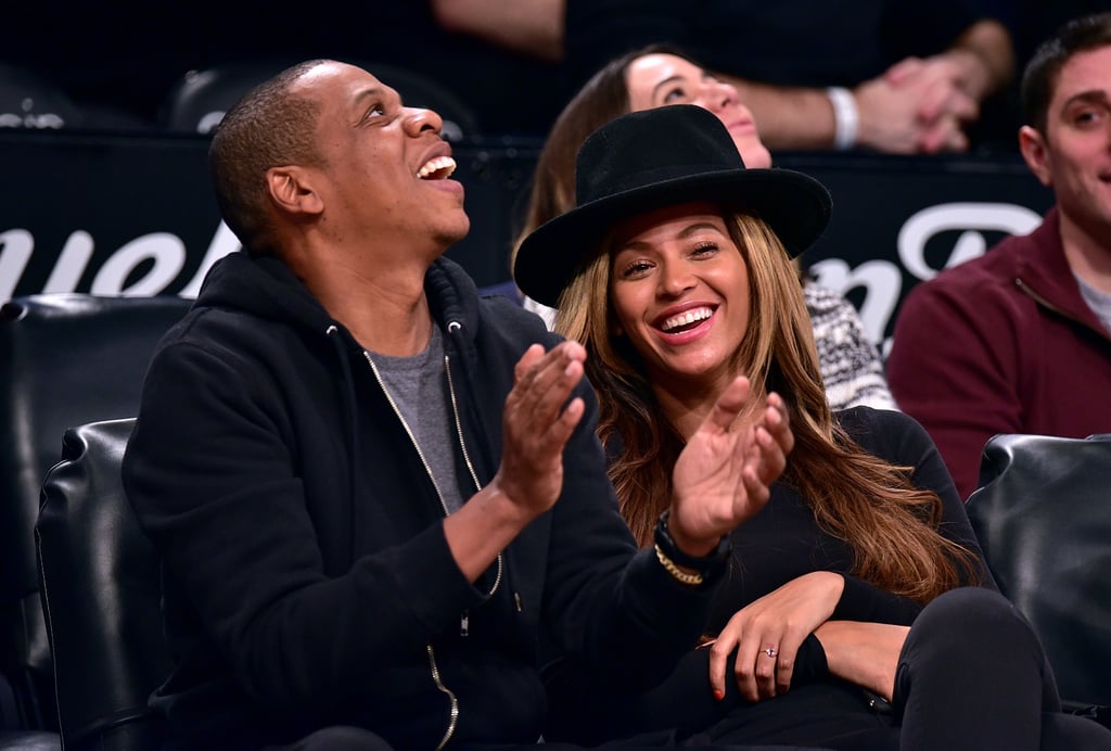 Beyonce and Jay Z at Brooklyn Nets Game 2015