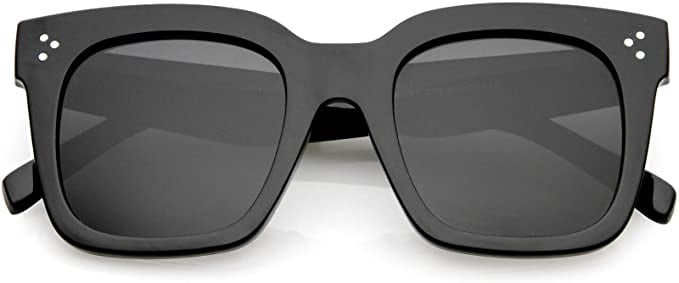 zeroUV Retro Oversized Square Sunglasses with Flat Lens