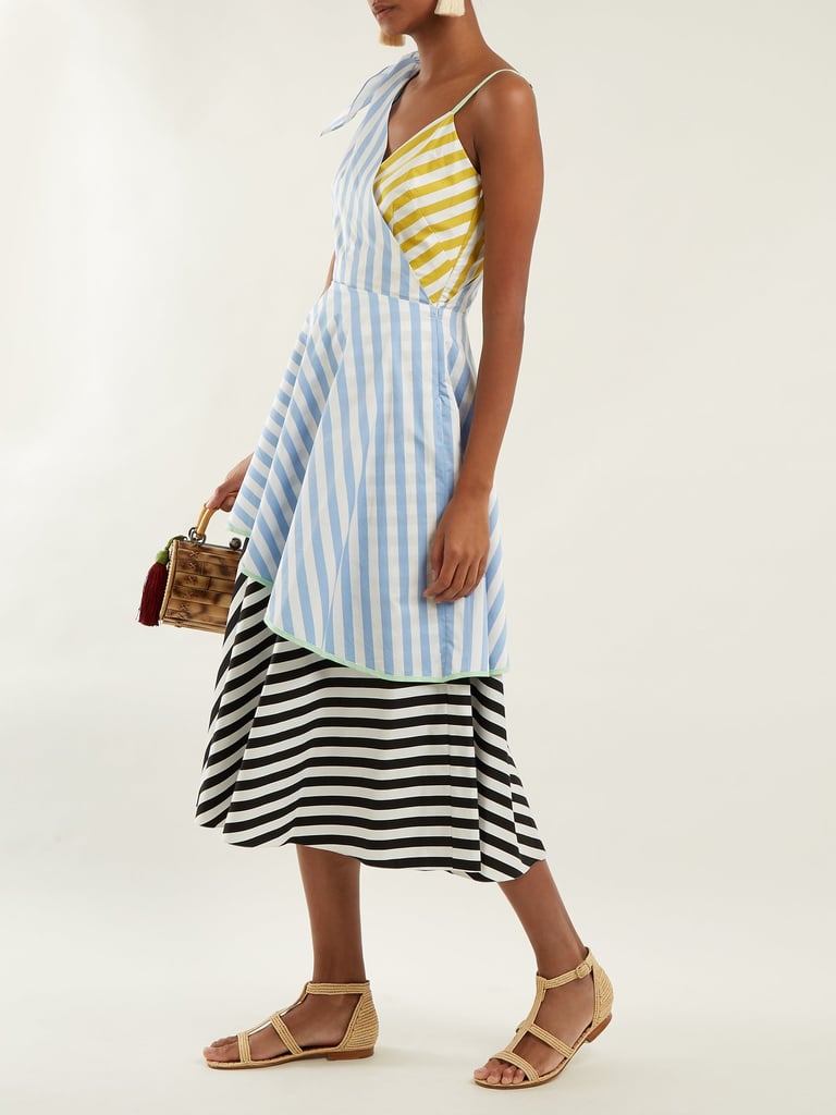 Anna October Contrast-Striped Cotton Dress