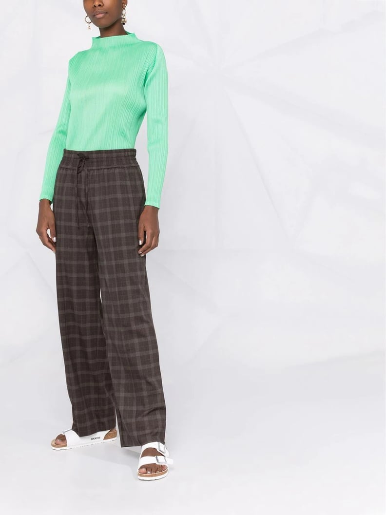 Best Plaid Pants: Ganni Check-Pattern Drawstring Trousers