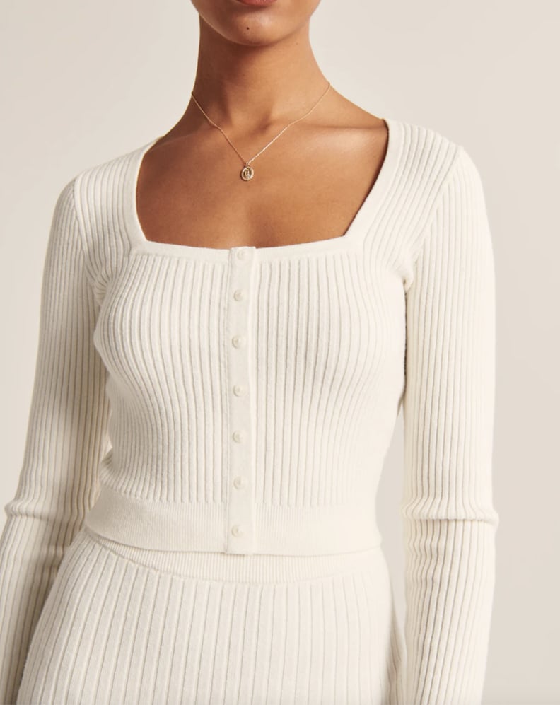 Abercrombie & Fitch Ribbed Square-Neck Sweater