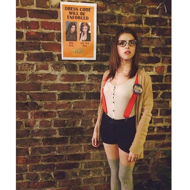 Anna Kendrick spotlighted her theme-party costume and a funny sign picking on her.
Source: Instagram user annakendrick47