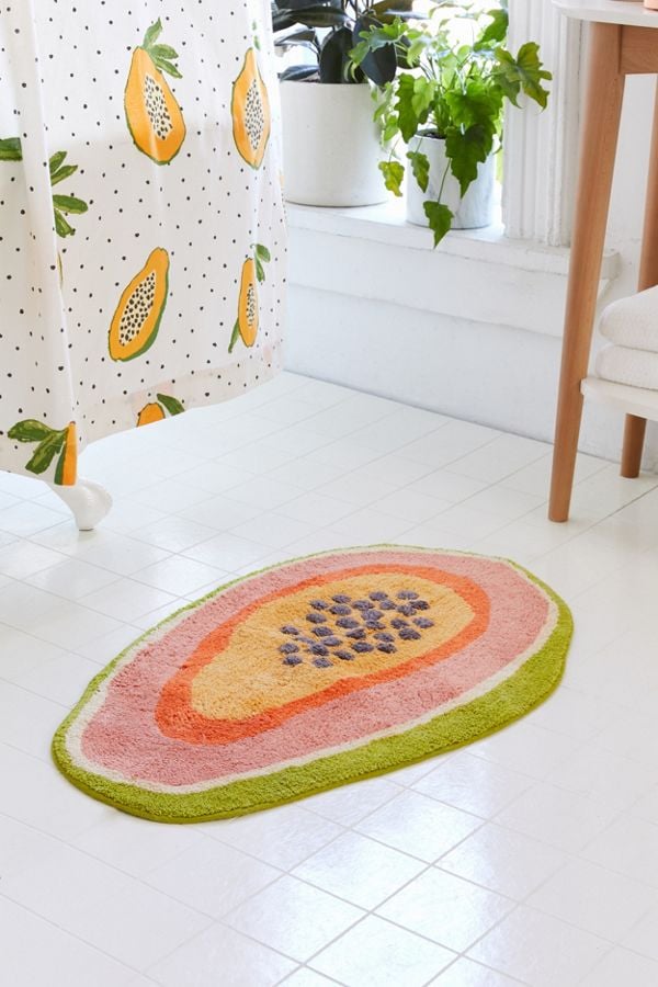 一个圆润的浴垫:木瓜浴垫
