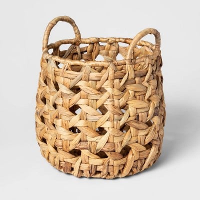 Threshold Cane Pattern Open Weave Basket