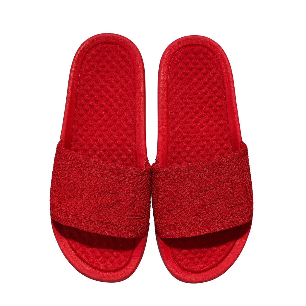 red womens slides