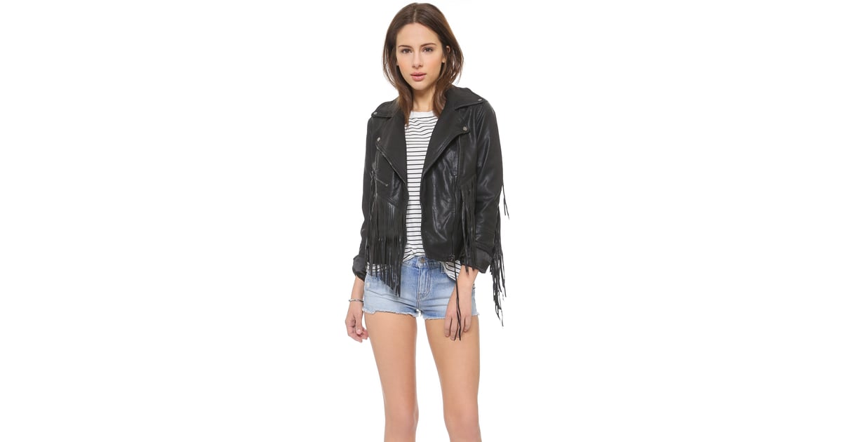 Blank Denim Vegan Leather Fringe Jacket (138) The Best Spring