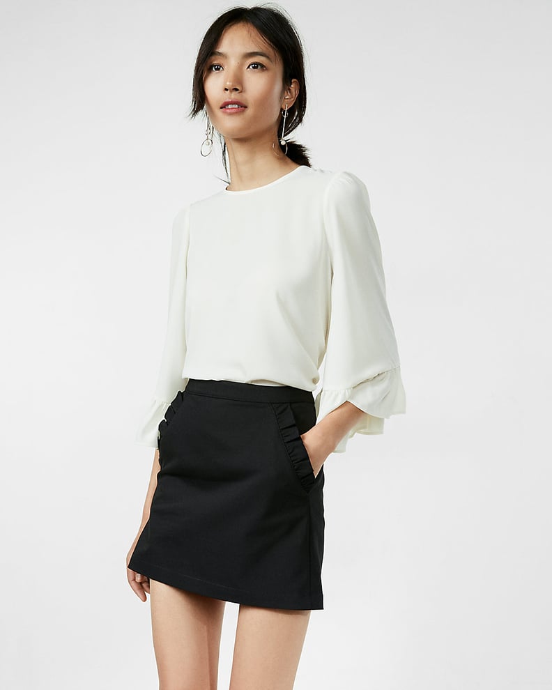 Express Ruffle Pocket Miniskirt