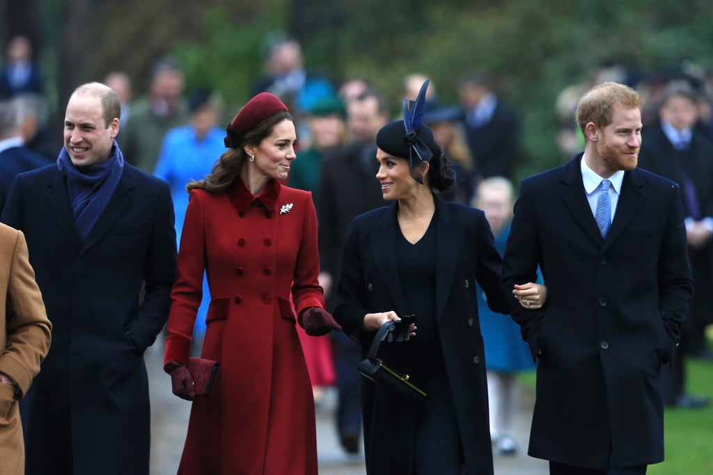 Kate Middleton Red Coat on Christmas Day 2018