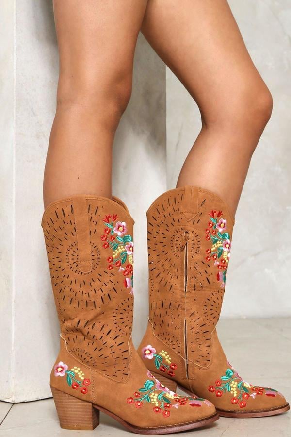 Nasty Gal Nastygal Wild West Floral Cowboy Boots