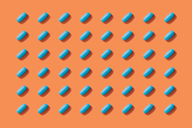 Repeated Pills on Orange Color Background
