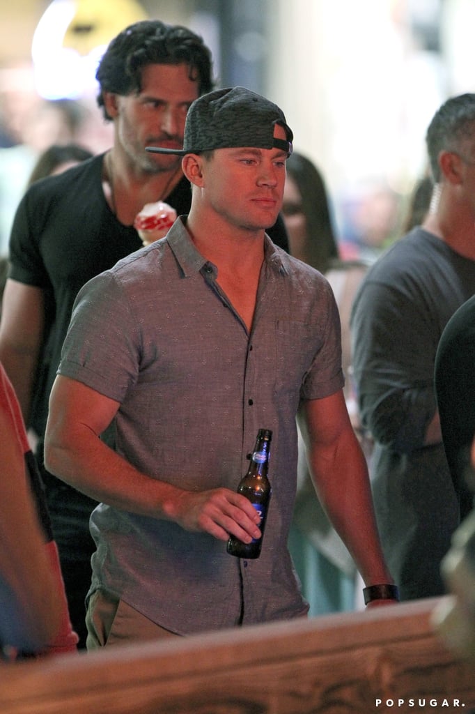 Tatum held on to a beer.