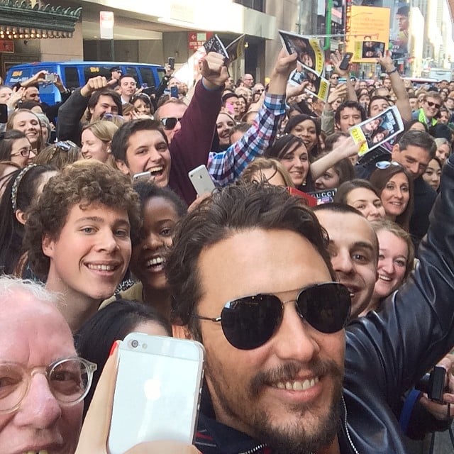 Birthday boy James Franco captured the excitement outside his show, Of Mice and Men, in NYC on Saturday. "BROADWAY BIRTHDAY CROWD!!! Thank you!!! Biggest crowd yet!" he wrote in the caption. 
Source: Instagram user jamesfrancotv