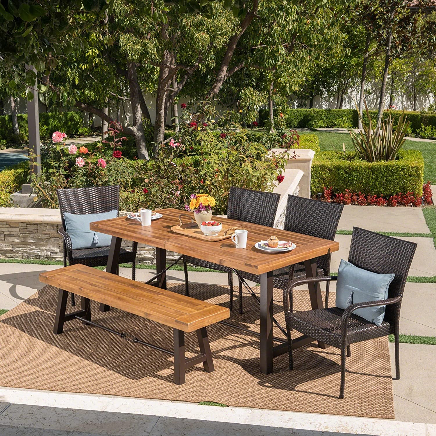 Patio Christopher Knight Home Salla Outdoor Acacia Wood Dining Set The Best Amazon Prime Day Home And Furniture Deals Of 22 Popsugar Home Photo 43