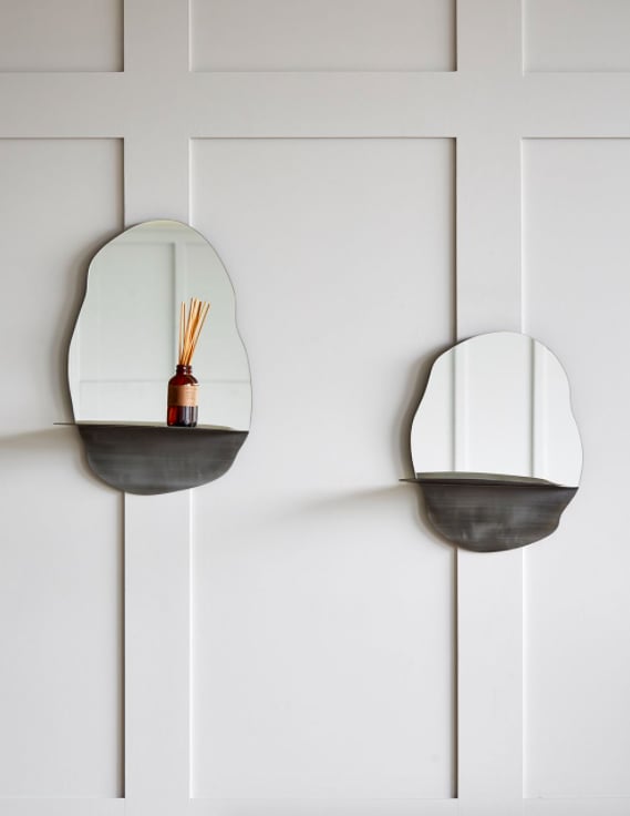 Rose & Grey Puddle Mirror With Shelf