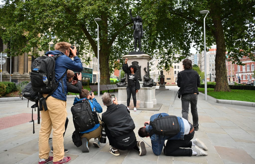 BLM Protestor Jen Reid Replaces Edward Colston Statue