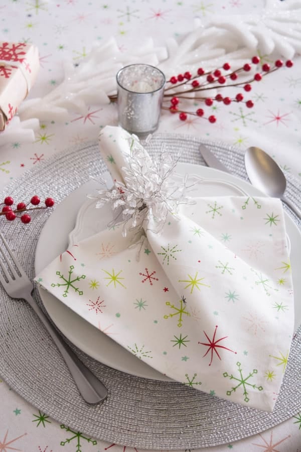 Christmas Star Print Tablecloth