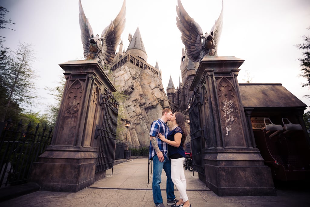Engagement Photos at the Wizarding World of Harry Potter