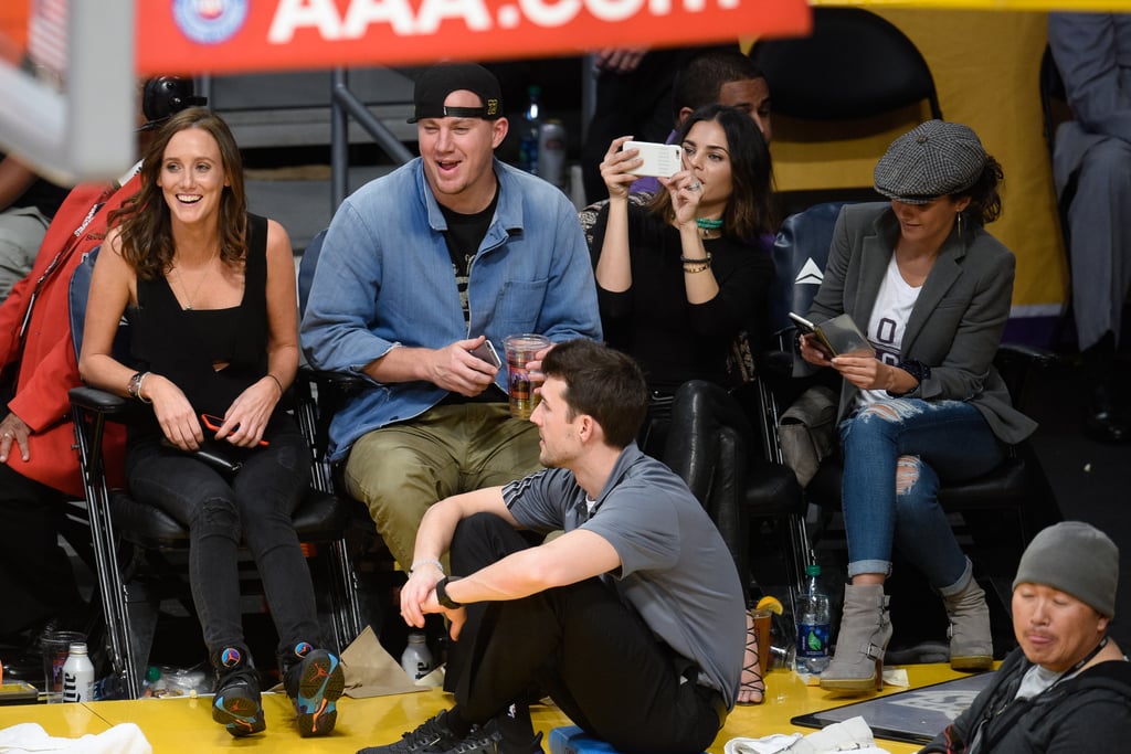 Channing Tatum and Jenna Dewan Kiss at Lakers Game 2015