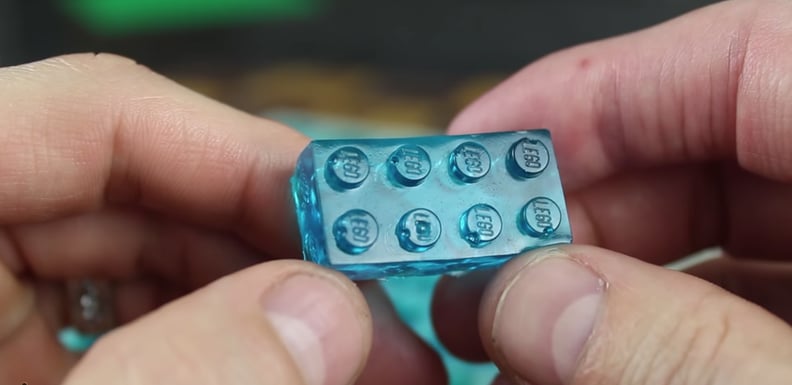 A stackable Lego gummy brick.