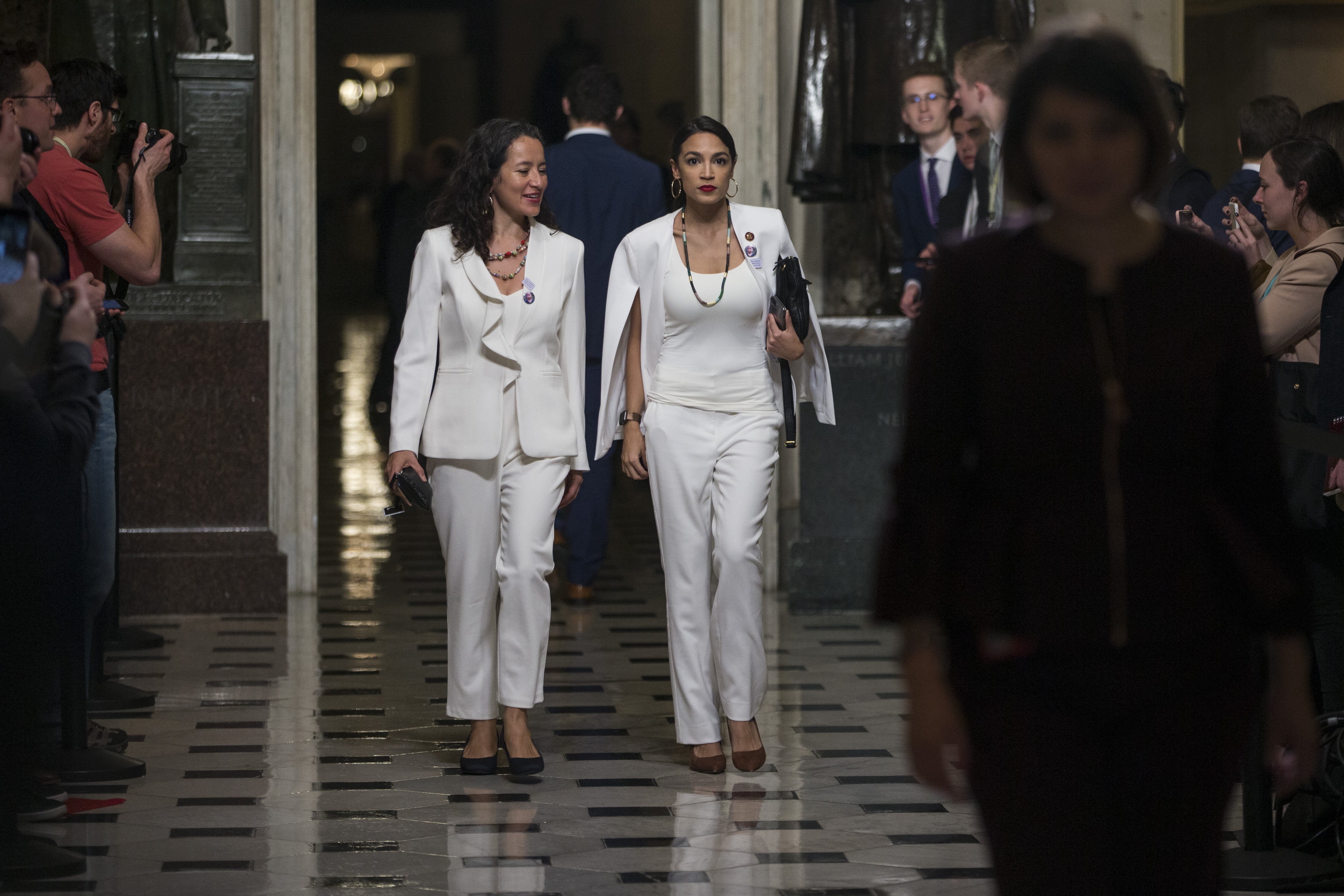 Alexandria Ocasio Cortez White Blazer at State of the Union POPSUGAR Fashion
