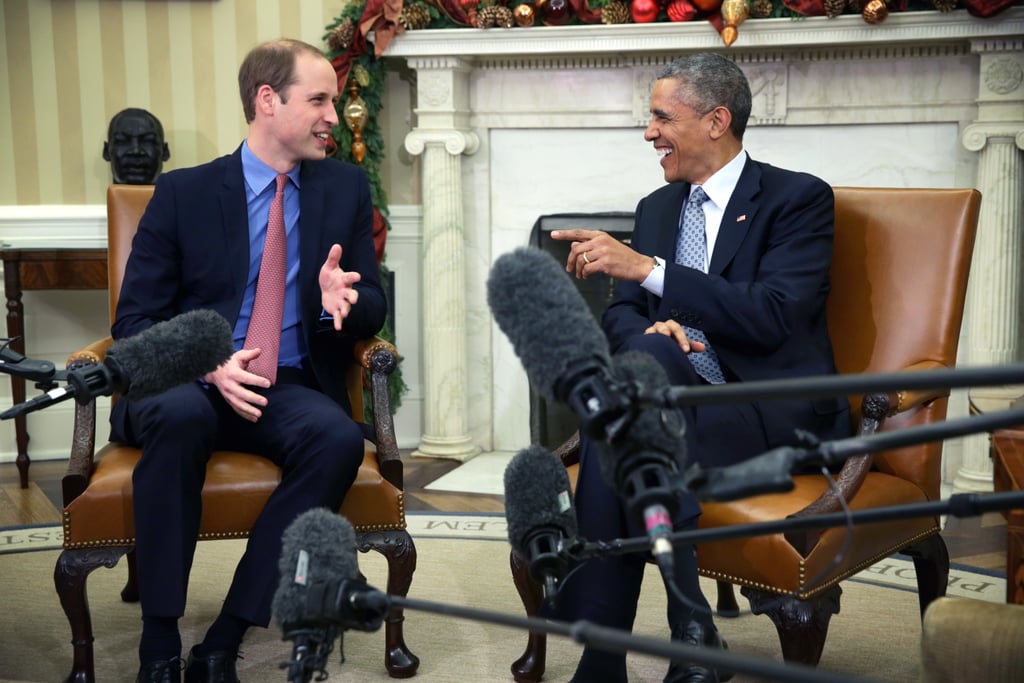 In December 2014, Prince William sat down for a chat with President Barack Obama at the White House.