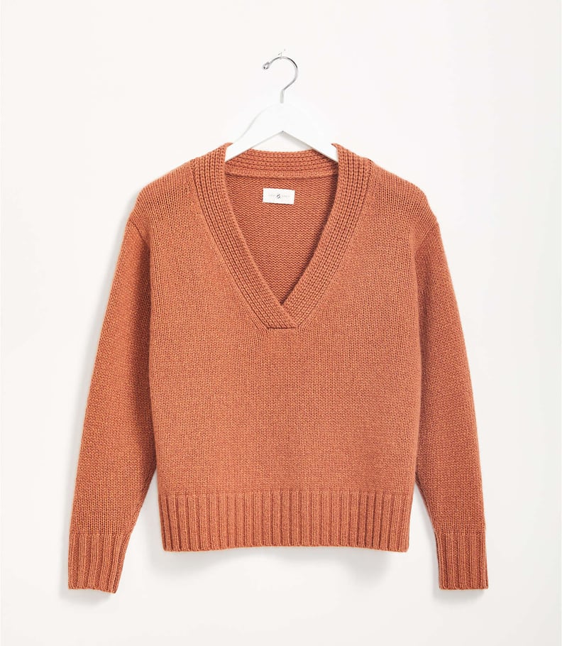Lou & Grey Cashmere Ribtrim V-Neck Sweater