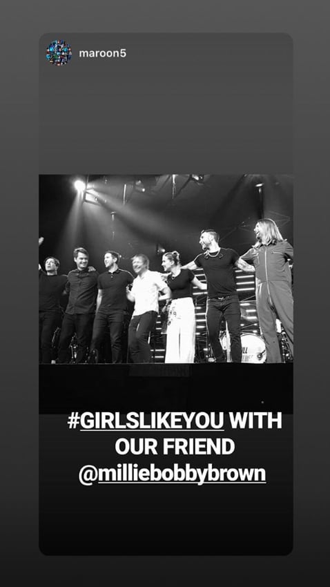 Millie Bobby Brown Singing On Stage With Maroon 5 Popsugar Entertainment