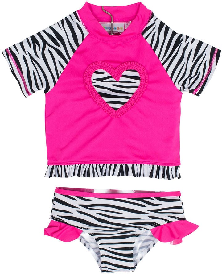 Zebra Rash Guard Swimsuit