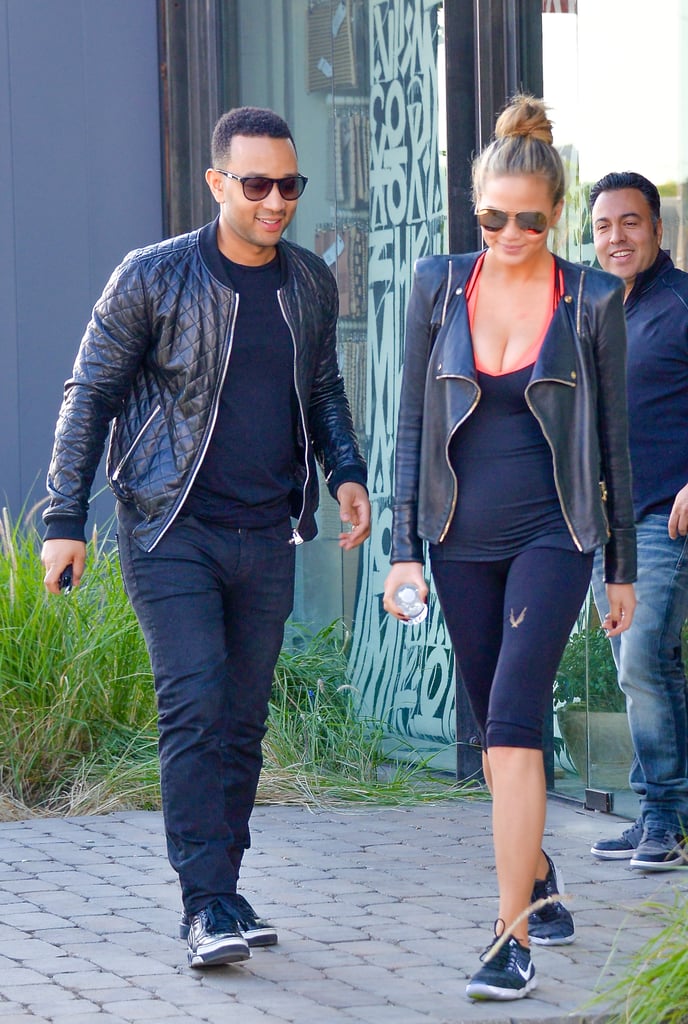 John Legend and Chrissy Teigen in LA December 2015