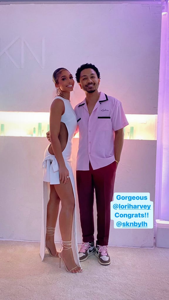 Lori Harvey's White Cutout Dress at SKN by LH Launch Party