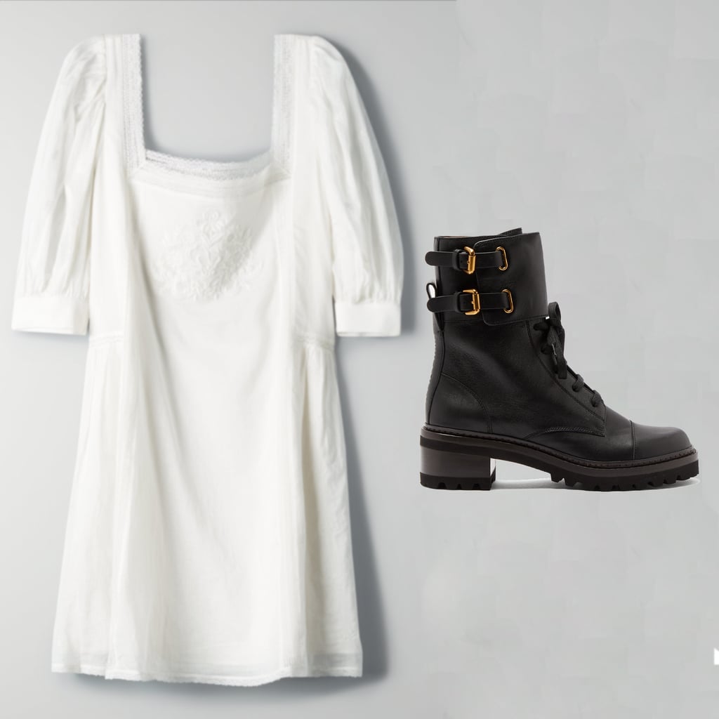 Wilfred Reiki Dress + See by Chloé Buckled Leather Boots