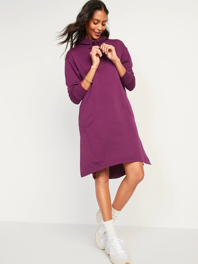 Old Navy Loose Hooded Sweatshirt Shift Dress for Women