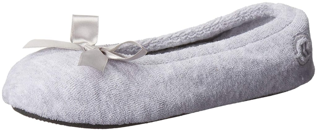 isotoner terry ballerina slippers
